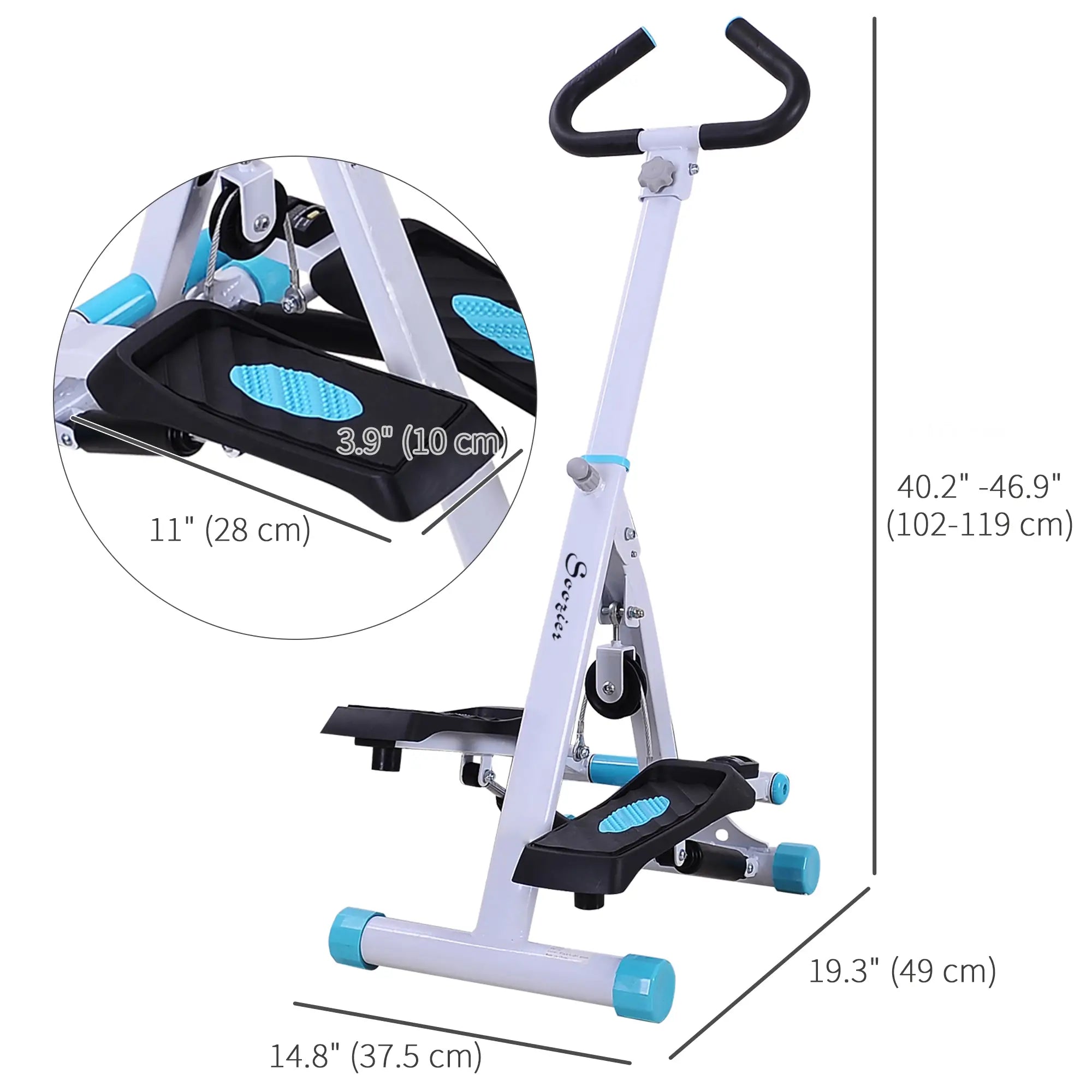 Height Adjustable Stair Stepper, LCD Monitor, Turquoise Aerobic Equipment at Gallery Canada