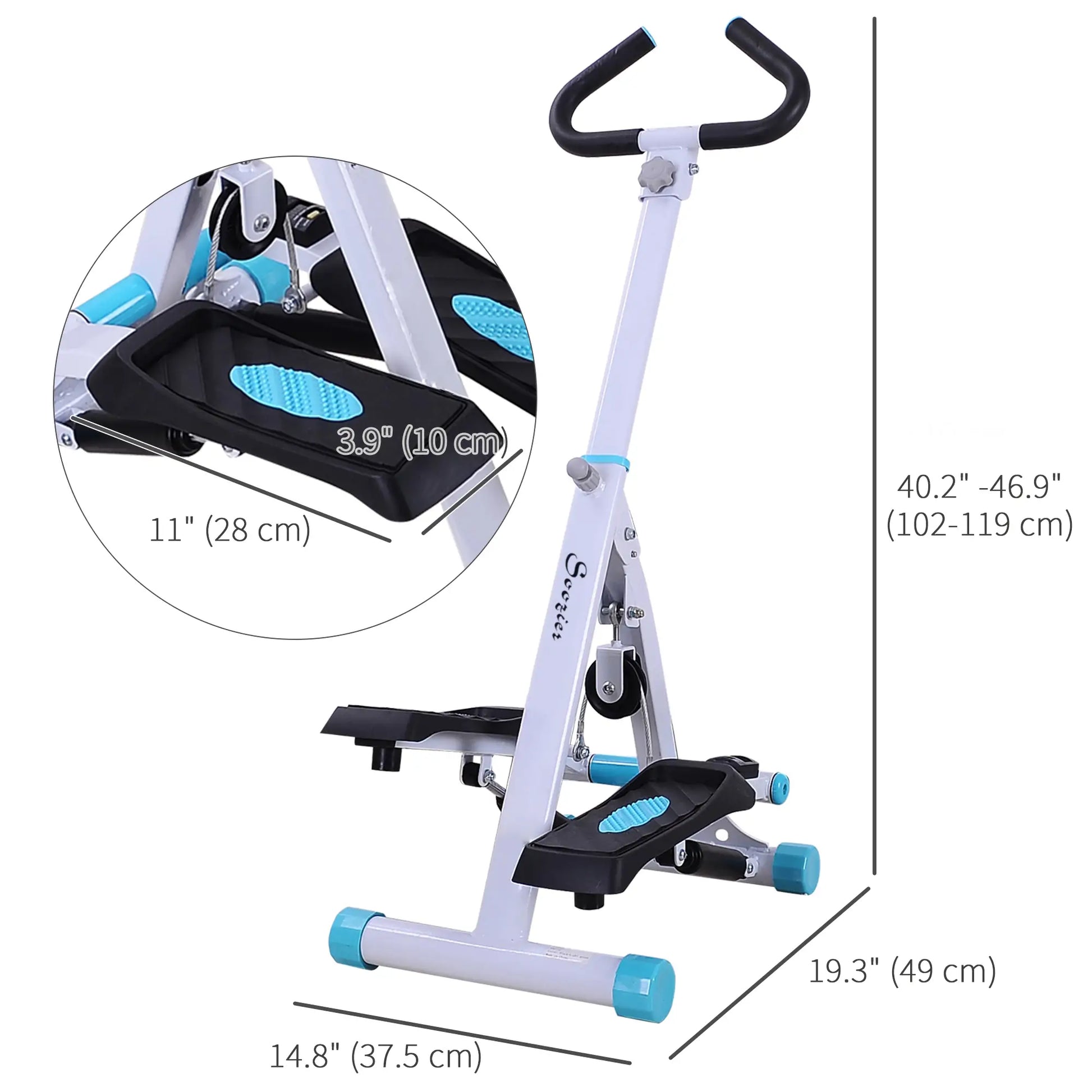 Height Adjustable Stair Stepper, LCD Monitor, Turquoise Aerobic Equipment at Gallery Canada