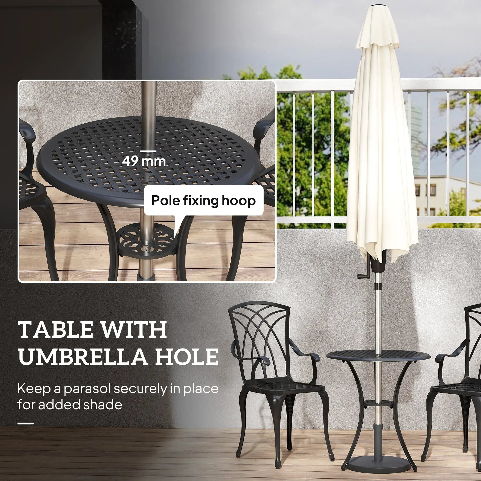 3 Pc Patio Bistro Set, Cast Aluminum, Coffee Table, 2 Armchairs, Brown Bistro Sets at Gallery Canada