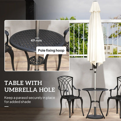 3 Pc Patio Bistro Set, Cast Aluminum, Coffee Table, 2 Armchairs, Brown Bistro Sets at Gallery Canada