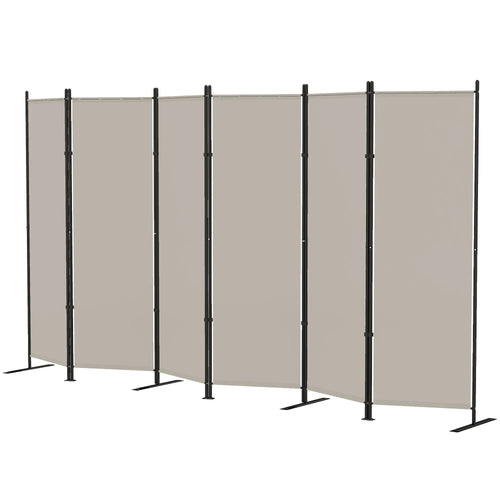 6 Ft Folding Room Divider, Portable Privacy Screen, Beige