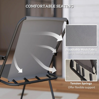 6-Piece Patio Dining Set, Umbrella, Folding Chairs, Glass Table, Grey Bistro Sets at Gallery Canada