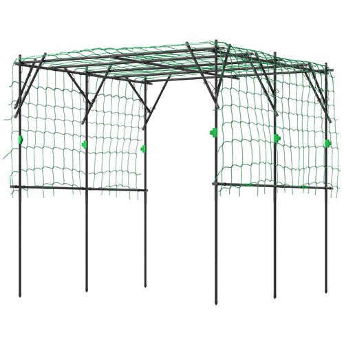 7.3 FT Tall Metal Garden Arch Trellis, For Climbing Plants, Black