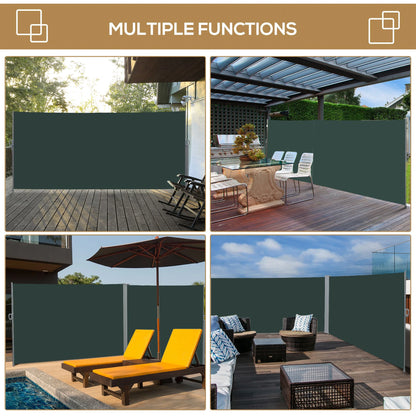 118" x 79" Retractable Patio Awning, Outdoor Privacy Screen, UV Wind Resistant, Grey Side Awnings at Gallery Canada