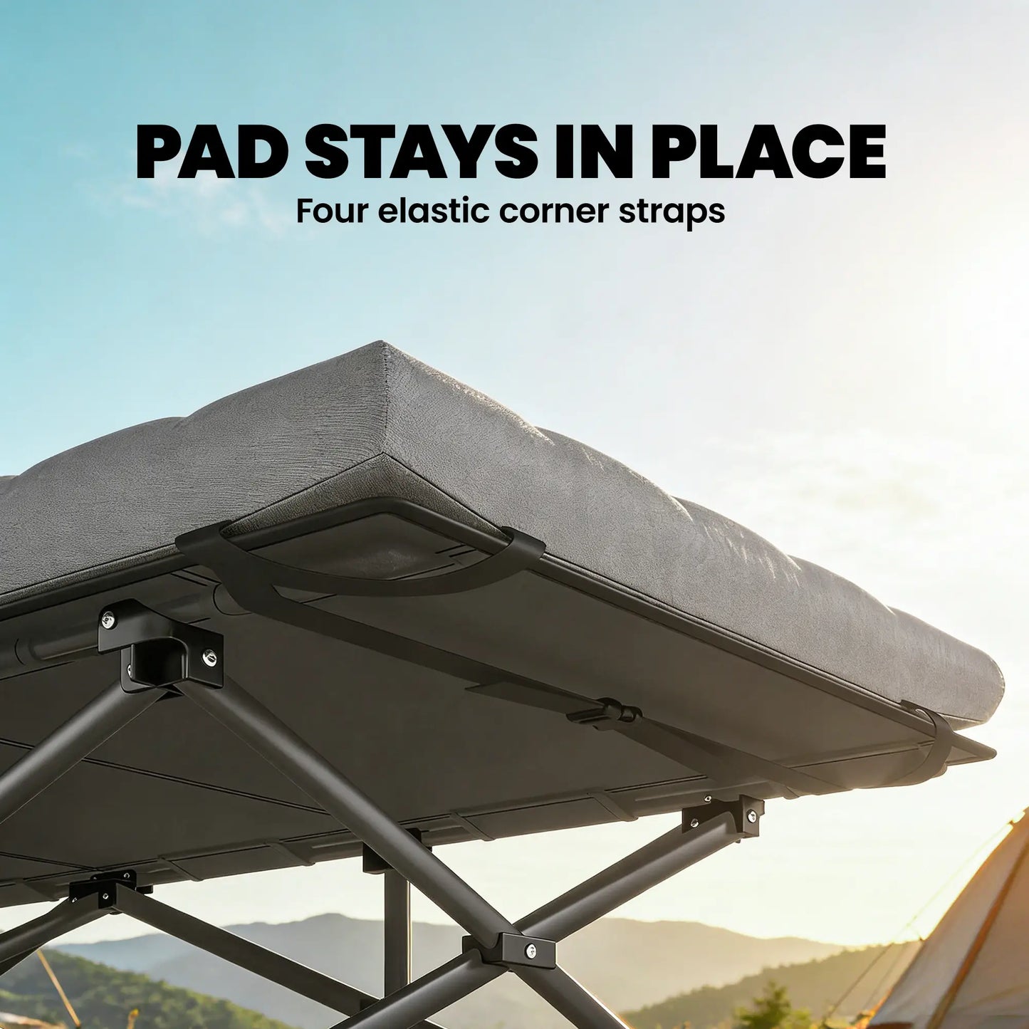 Set of 2 Camping Cots, 32" Extra Wide Folding, Grey Camping Cots at Gallery Canada