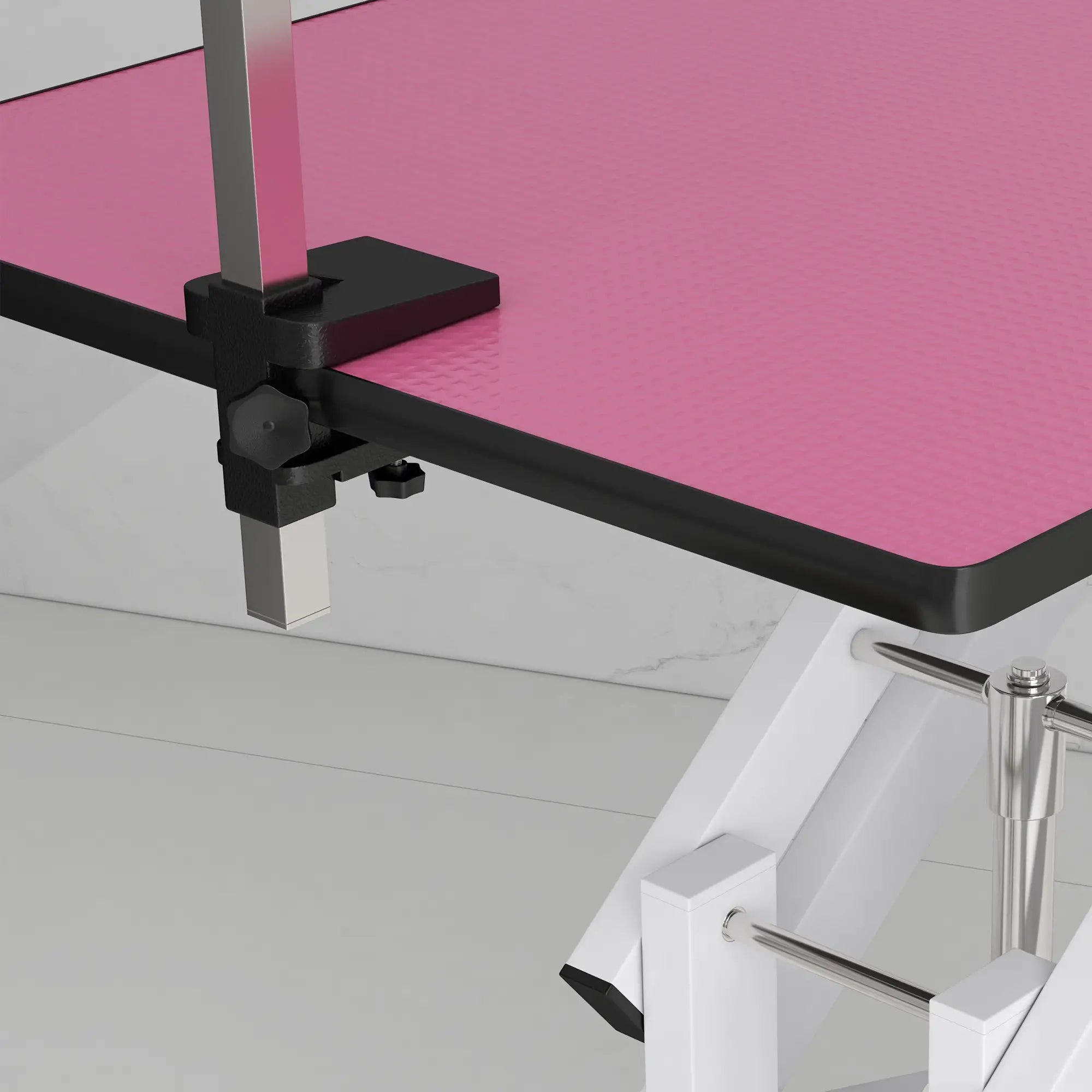 Adjustable Dog Grooming Table with Arm, Noose, Non-Slip, Pink Dog Grooming Tables at Gallery Canada