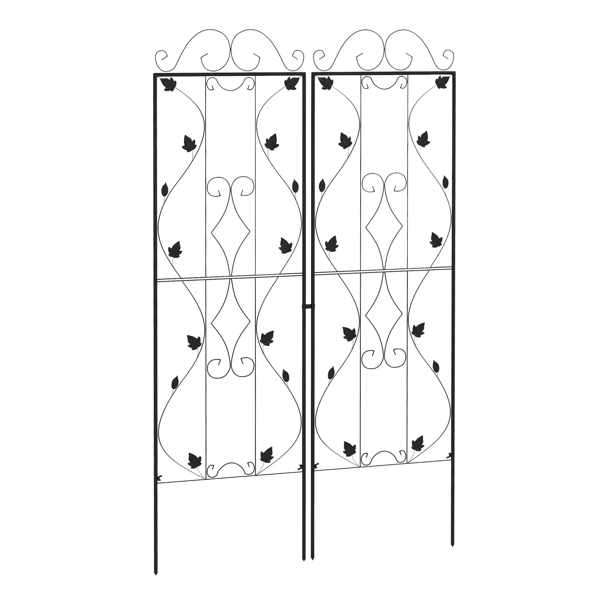 Metal Trellis Set of 2, Garden Climbing Plant Support, Leaf Design Plant Stands at Gallery Canada