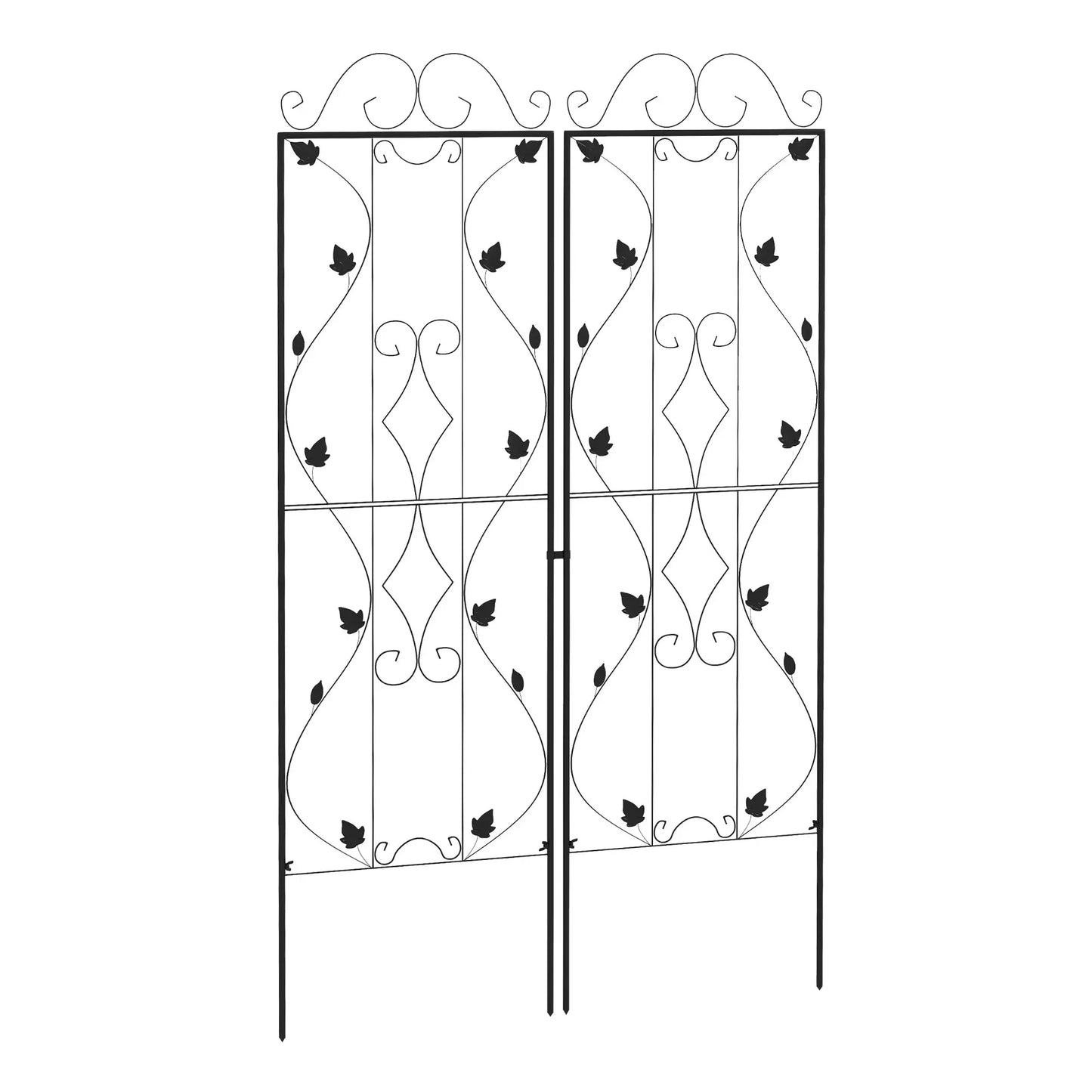 Metal Trellis Set of 2, Garden Climbing Plant Support, Leaf Design Plant Stands at Gallery Canada