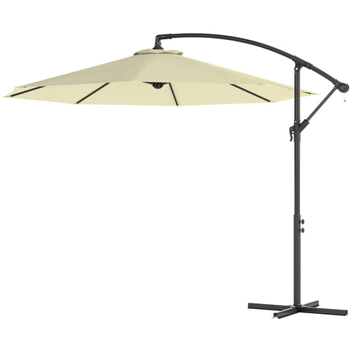 10' Deluxe Patio Umbrella, Banana Hanging Offset Sunshade, Beige