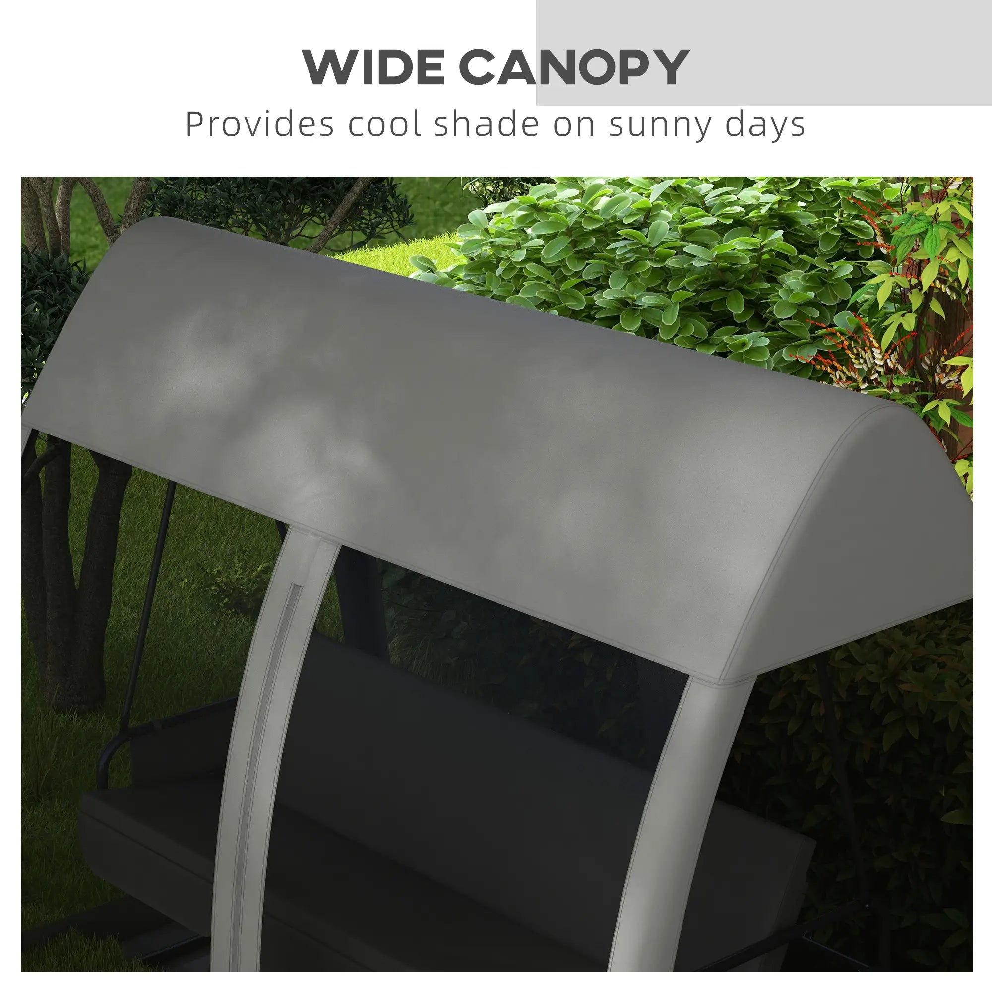 3-Seater Outdoor Swing Chair, Steel Stand, Canopy Netting, Dark Grey Porch Swings with Canopy at Gallery Canada