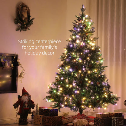 6 Foot Prelit Artificial Christmas Tree, Hinged, Dual Color LED Pre Lit Christmas Trees at Gallery Canada
