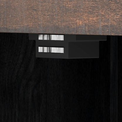 71" Tall Kitchen Cabinet, Farmhouse Pantry with Barn Doors, Drawer, Black