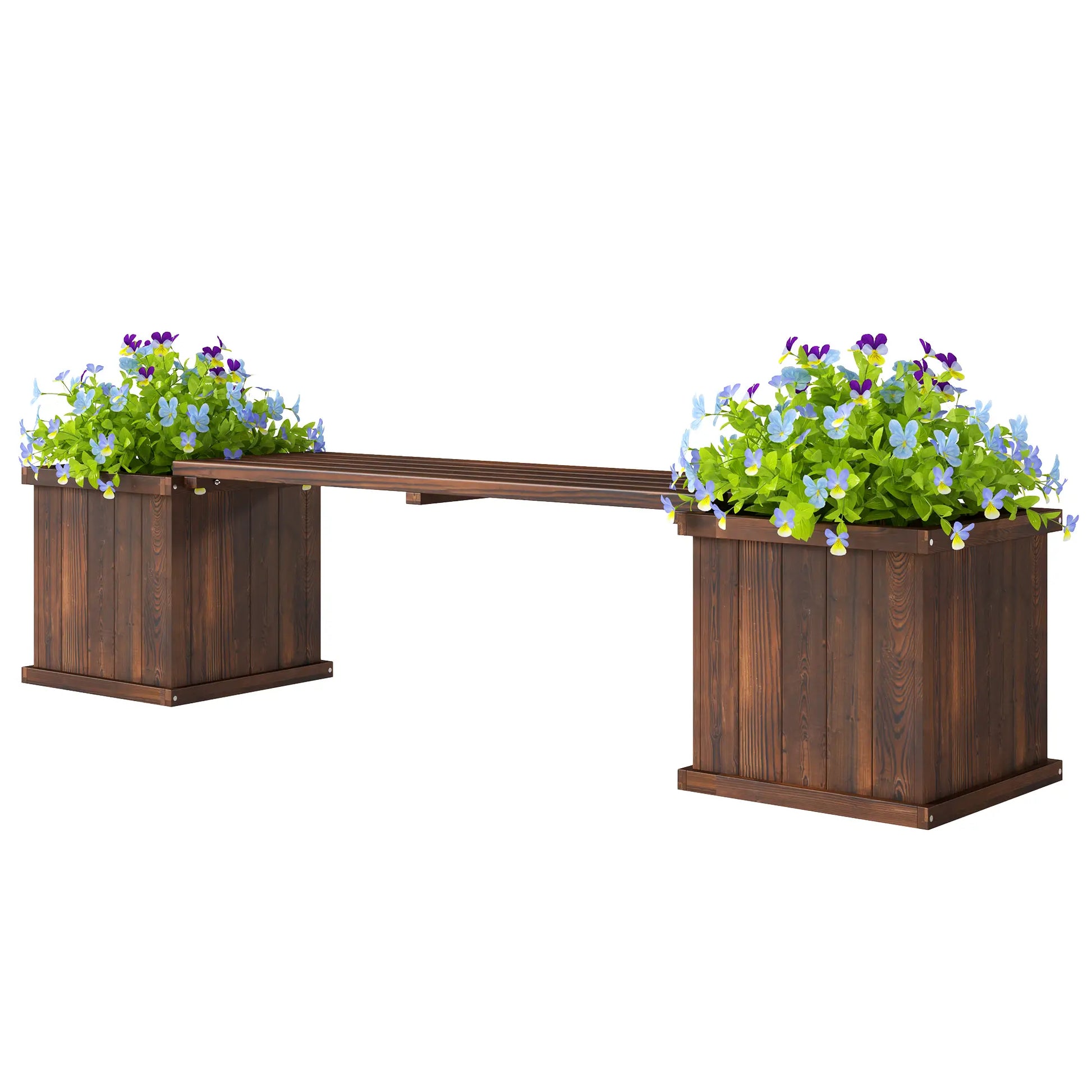 Raised Garden Bed Bench Planter, 69.25" x 15" x 15.75", Carbonized Raised Garden Beds Carbonized at Gallery Canada