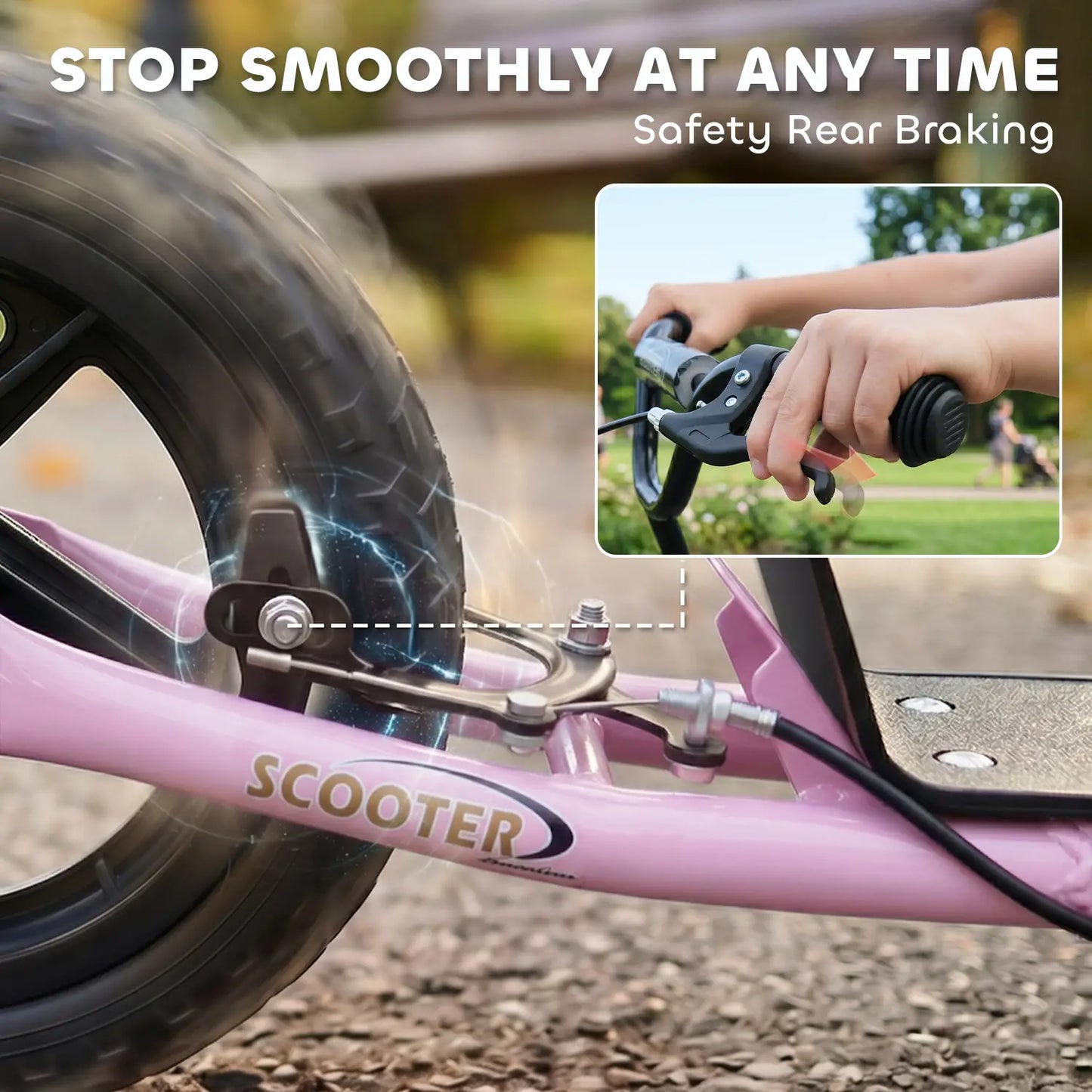 Kids Scooter Bike, 12'' Tire, for 5-12 Year Old, Pink Scooters at Gallery Canada