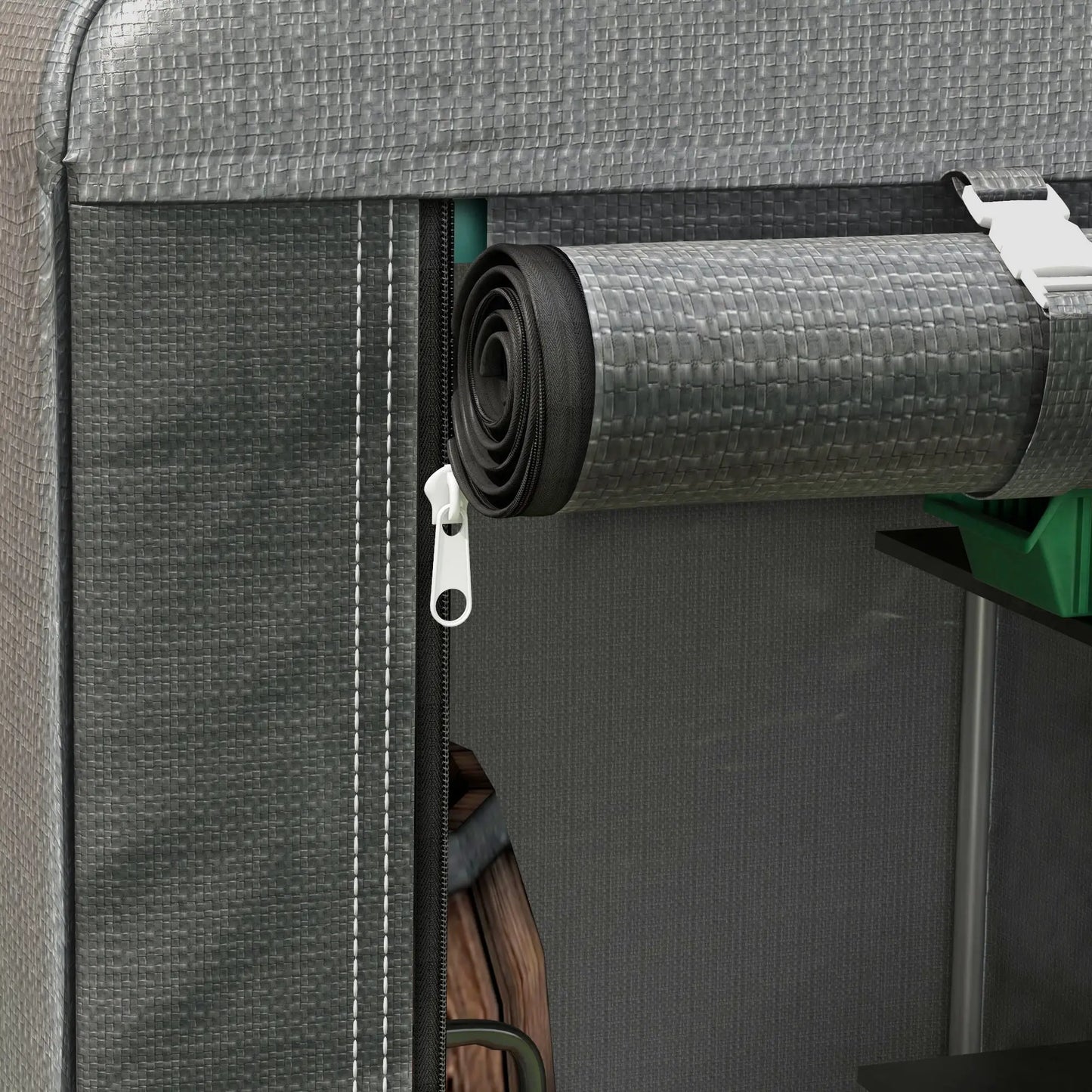 Bike Storage Shed, Motorcycle Shelter, Galvanized Steel, 4x6 Ft, Green Sheds at Gallery Canada