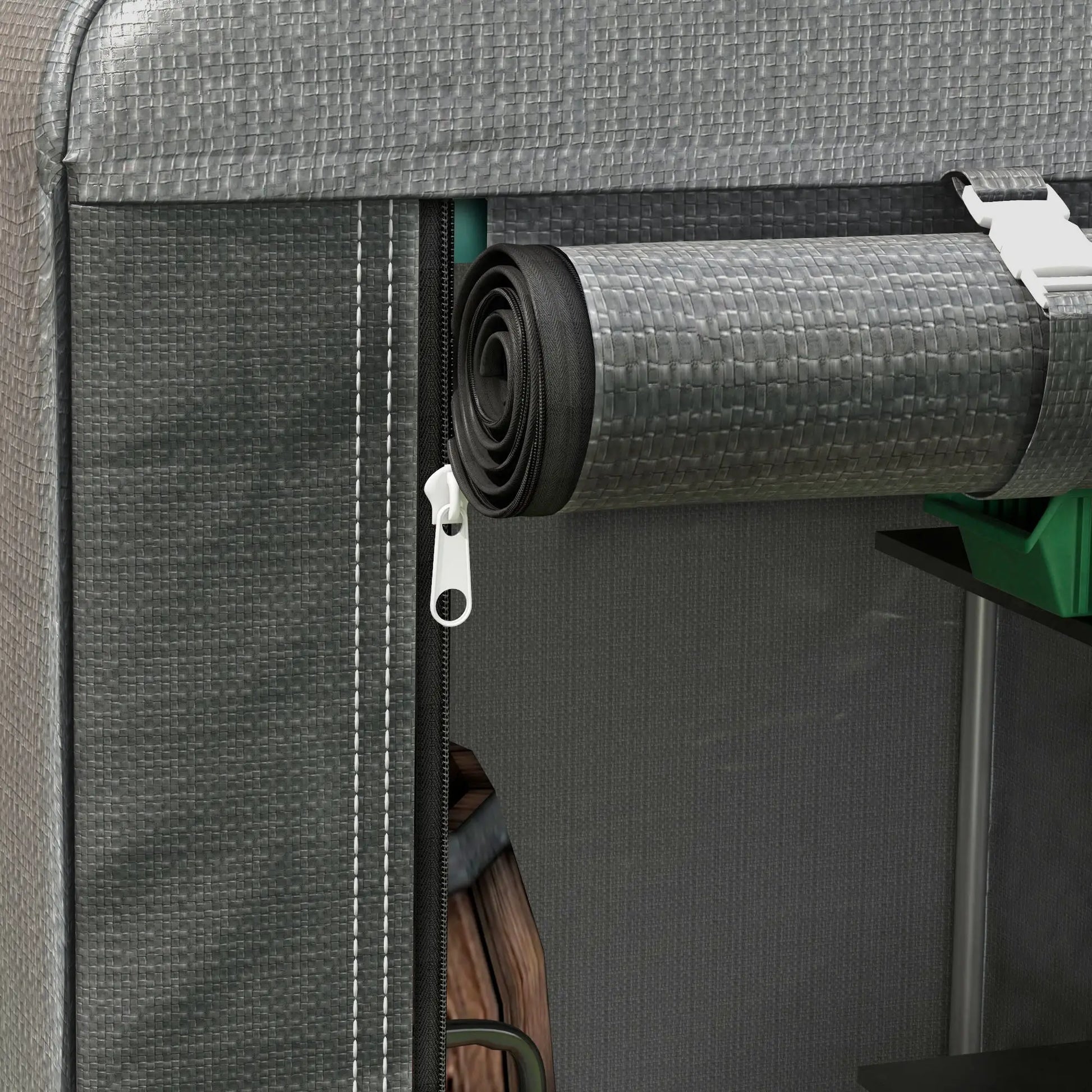 Bike Storage Shed, Motorcycle Shelter, Galvanized Steel, 4x6 Ft, Green Sheds at Gallery Canada