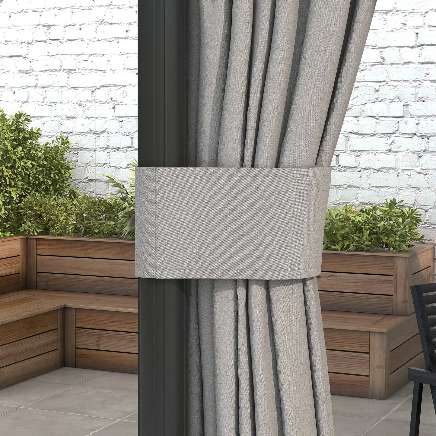 10' x 10' 2-Tier Gazebo, Zippered Mesh Sidewalls, Aluminum Frame, Light Grey Gazebos at Gallery Canada