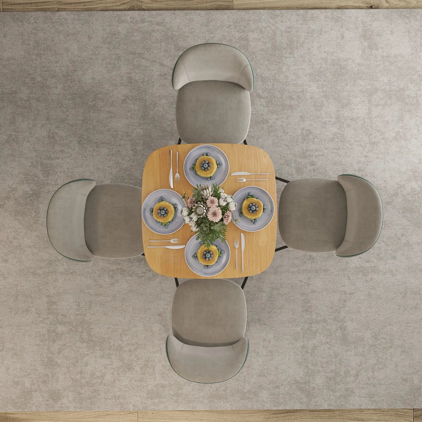 Modern Dining Table For 4, 27.6" x 27.6", Natural Wood Bar Tables at Gallery Canada