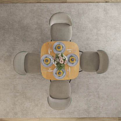 Modern Dining Table For 4, 27.6" x 27.6", Natural Wood Bar Tables at Gallery Canada