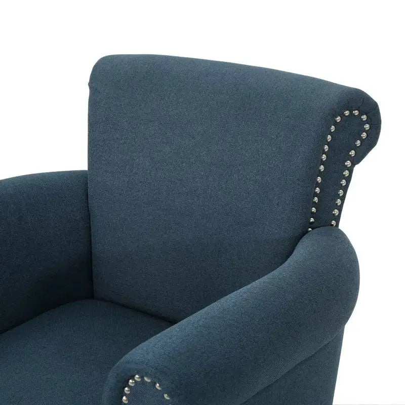 Modern Accent Chair, Wood Legs, 31" L x 29.5" W x 31.5" H, Navy Blue Accent Chairs at Gallery Canada