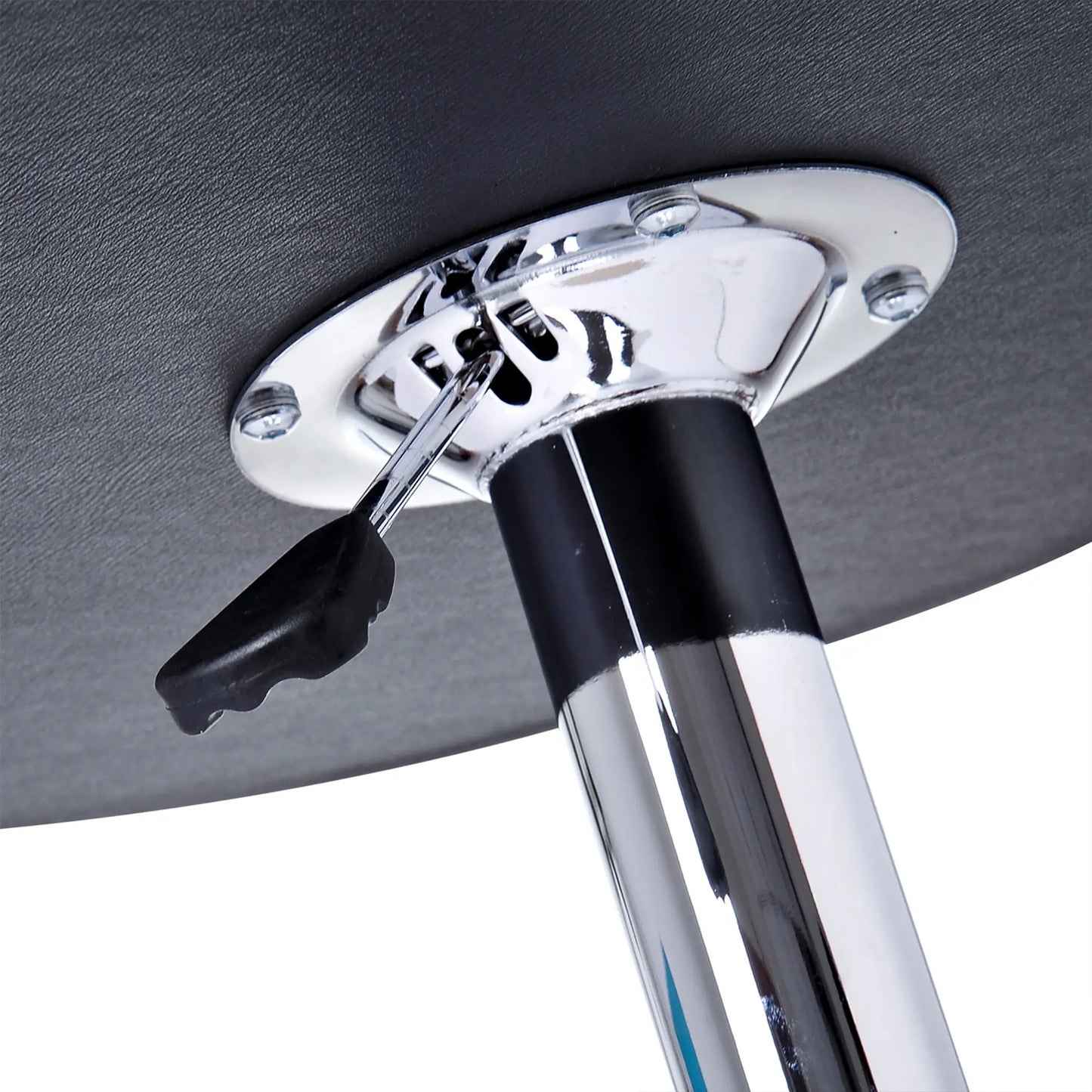 Round Bar Table, Adjustable Height, Faux Leather Top, Chrome Base, Black Bar Tables & Dining Tables at Gallery Canada