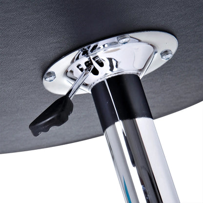 Round Bar Table, Adjustable Height, Faux Leather Top, Chrome Base, Black Bar Tables & Dining Tables at Gallery Canada