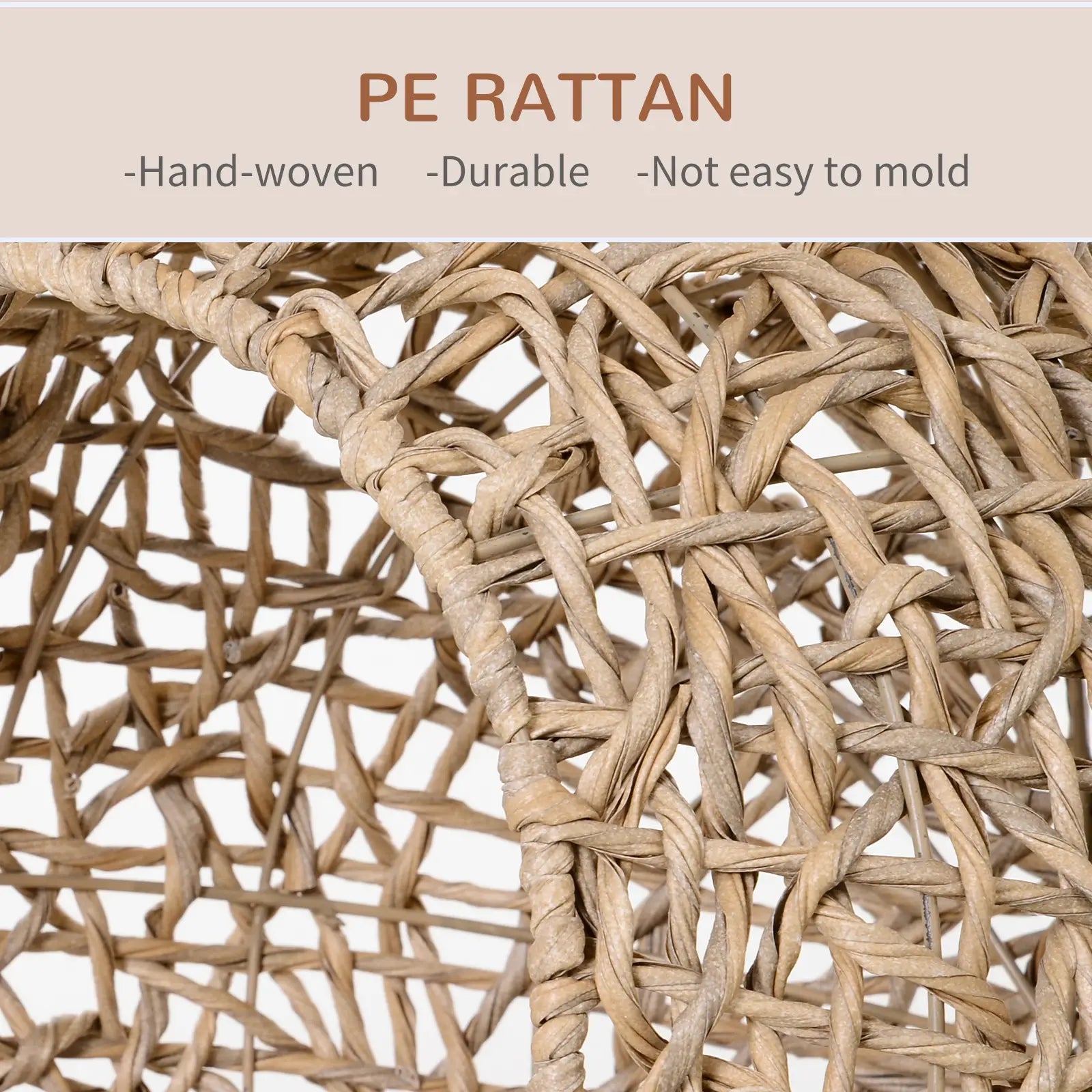 Rattan Cat House with Cushion, Elevated Wicker Kitten Bed, Natural Wood Cat Houses at Gallery Canada