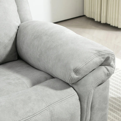 Manual Recliner Chair with Vibration Massage, Side Pockets, Microfibre Reclining Chair for Living Room, Grey Sofas & Reclining Chairs at Gallery Canada