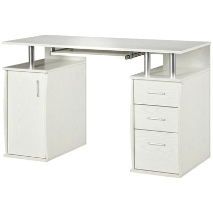 47" Computer Desk With Keyboard Tray, Storage Drawers, White Computer Desks at Gallery Canada