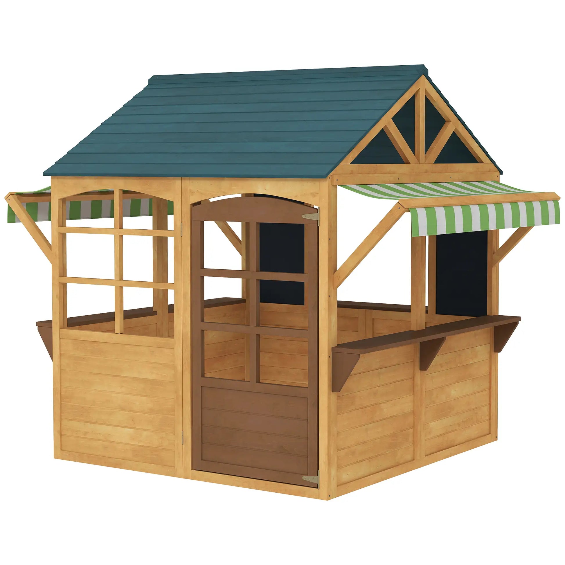 Foldable Wooden Playhouse for Kids, Snack Bar, Working Door, Brown Play Houses at Gallery Canada