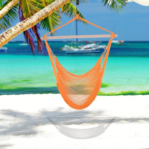 Portable Hammock Chair, Hanging Swing for Outdoor, Garden, Camping, Orange