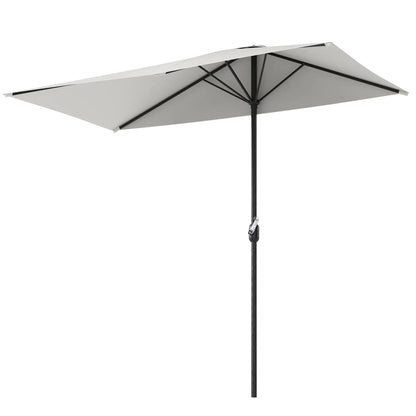 8ft Half Umbrella, Outdoor Balcony Parasol, Cream White Sun Umbrellas at Gallery Canada