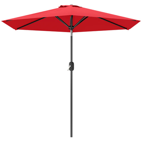 Patio Sun Umbrella, 6 Ribs, Wine Red