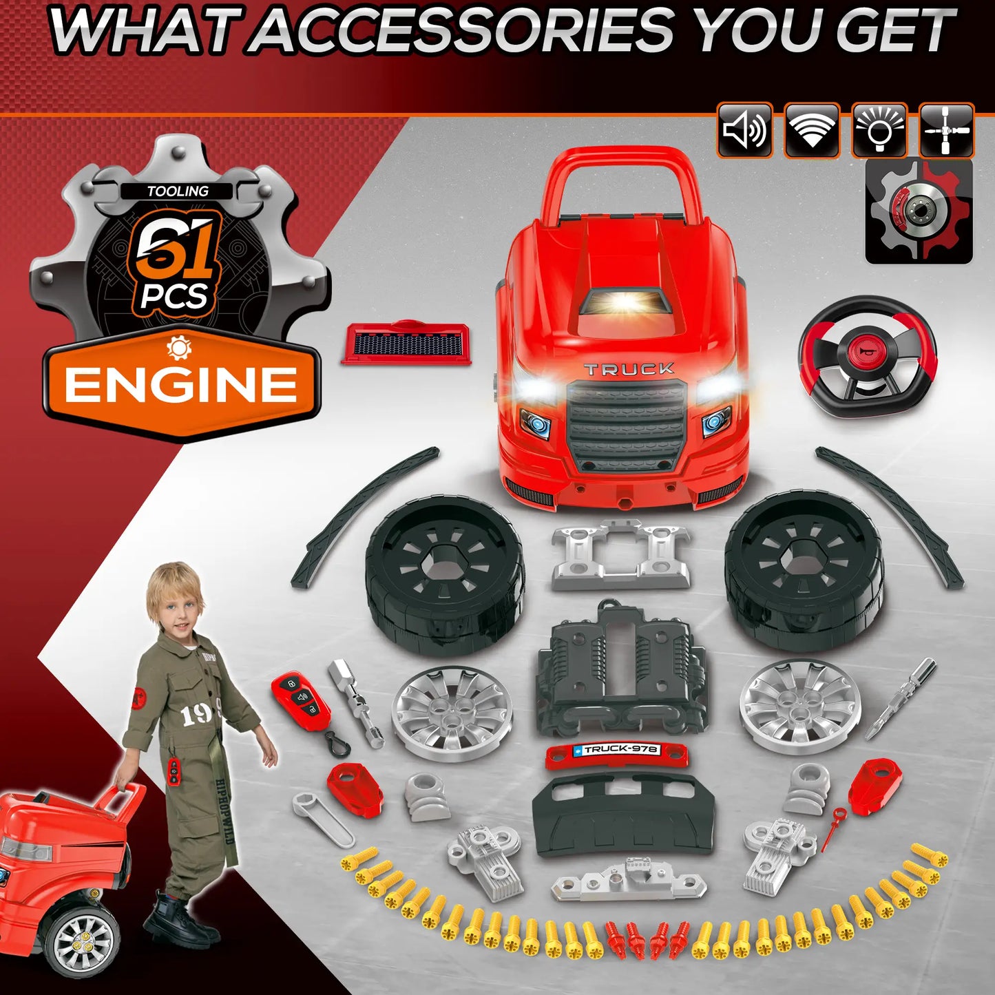 Smart Truck Engine Toy Set, Mini Car Service Station, Kids Tool Set, 3-5 Years Workbench Toy Sets at Gallery Canada