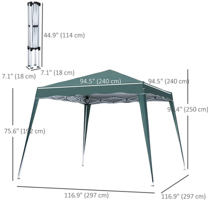 8' x 8' Pop Up Canopy, Outdoor Foldable Tent, Portable with Bag, Green Pop Up Canopies at Gallery Canada