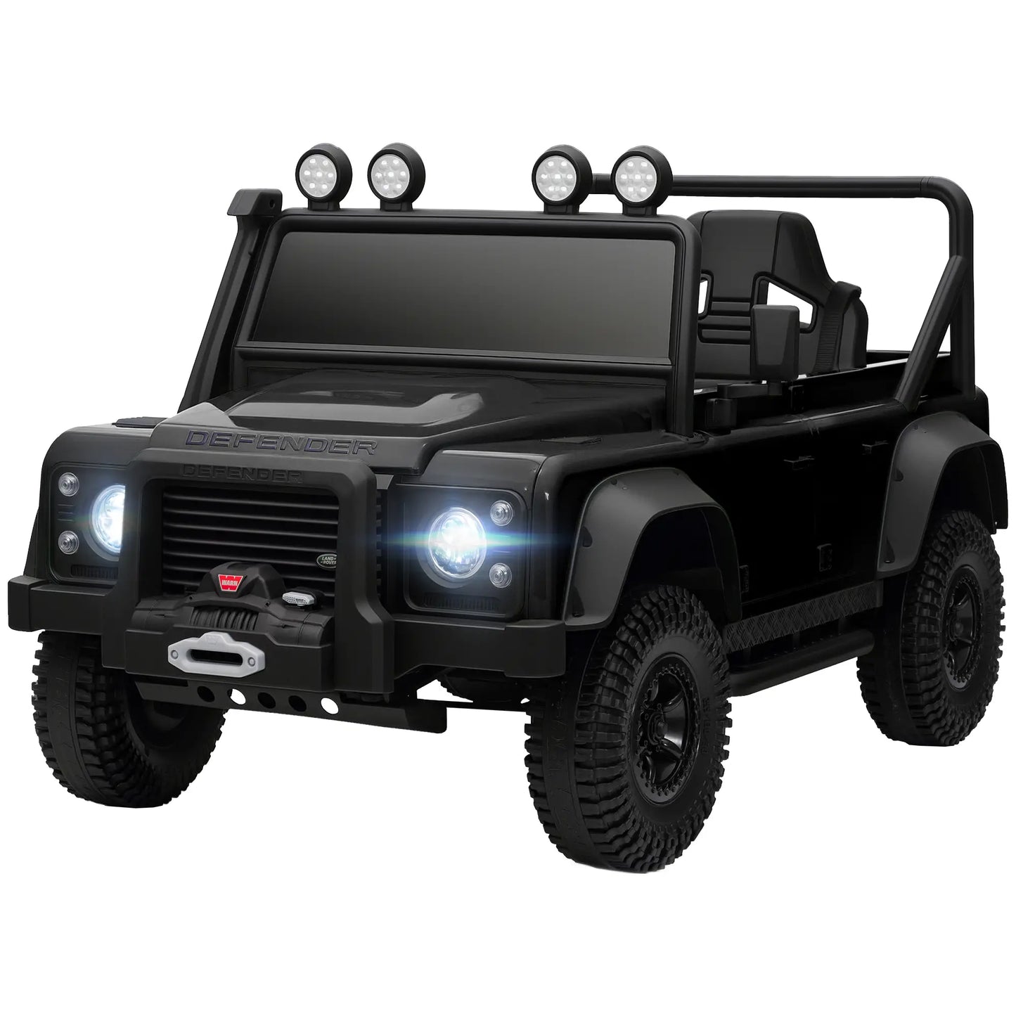Kids Ride On Truck, Remote Control, Spring Suspension, LED Lights, 3 Speed, Ages 3-5, Black Electric Toy Cars Black at Gallery Canada