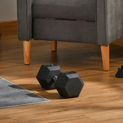 50lbs Rubber Hex Dumbbells, Hand Weight, Home Gym, Black Dumbbells & Barbells at Gallery Canada