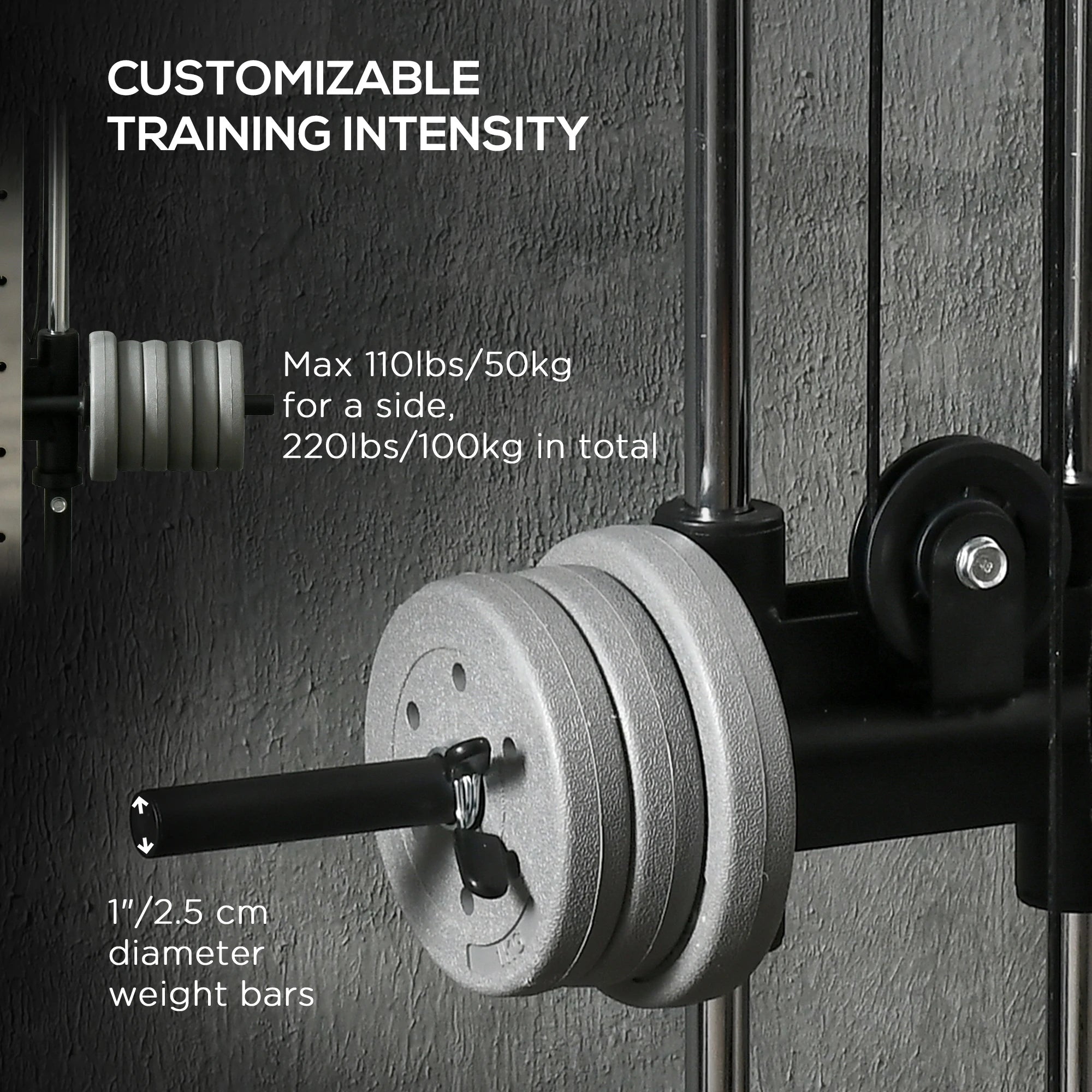 Wall Mount Cable Station, 15 Position Adjustable Dual Pulley, Home Gym Power Towers at Gallery Canada