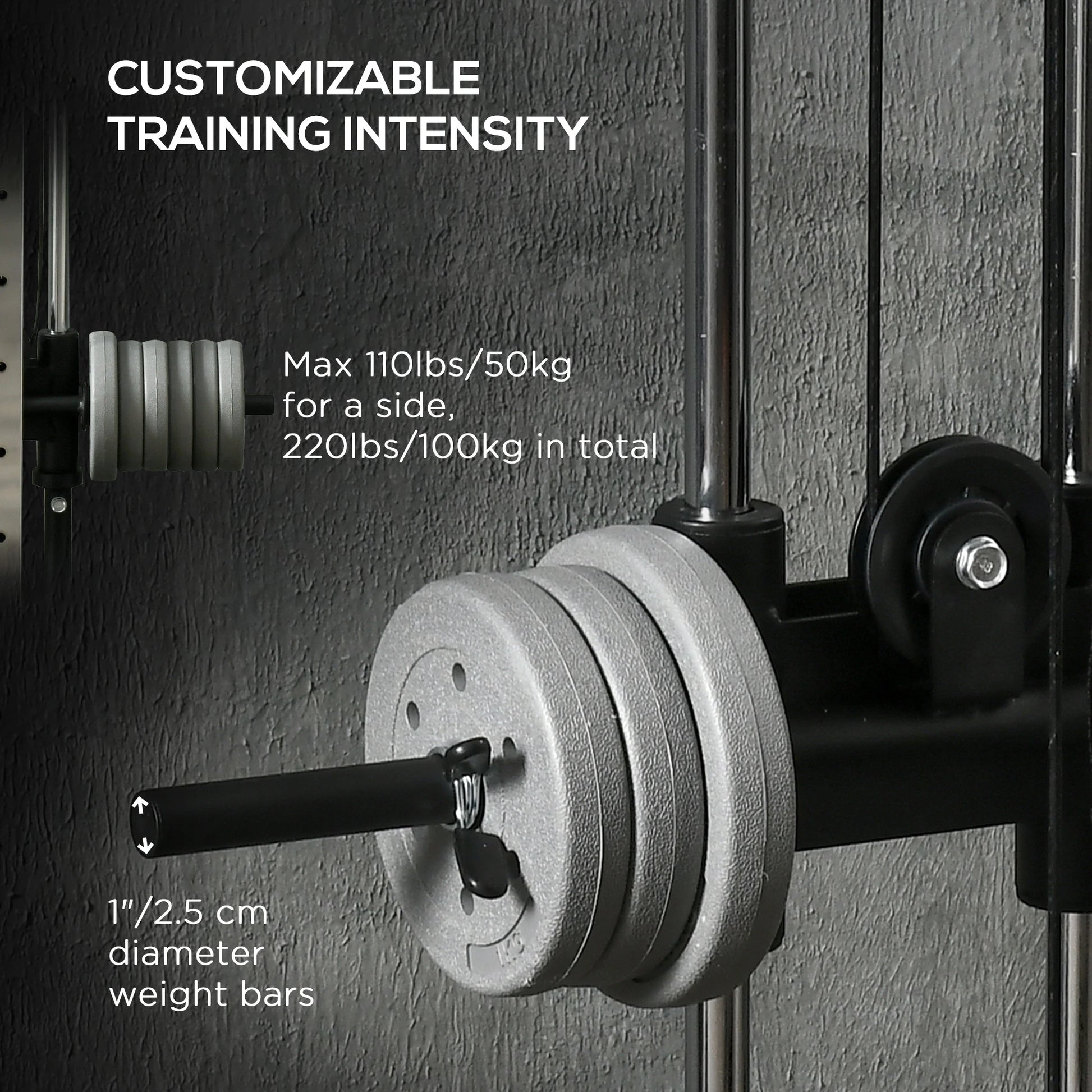 Wall Mount Cable Station, 15 Position Adjustable Dual Pulley, Home Gym Power Towers at Gallery Canada