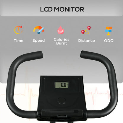 Foldable Exercise Bike, 8-Level Magnetic Resistance, LCD Screen, Phone Holder, Black Exercise & Stationary Bikes at Gallery Canada