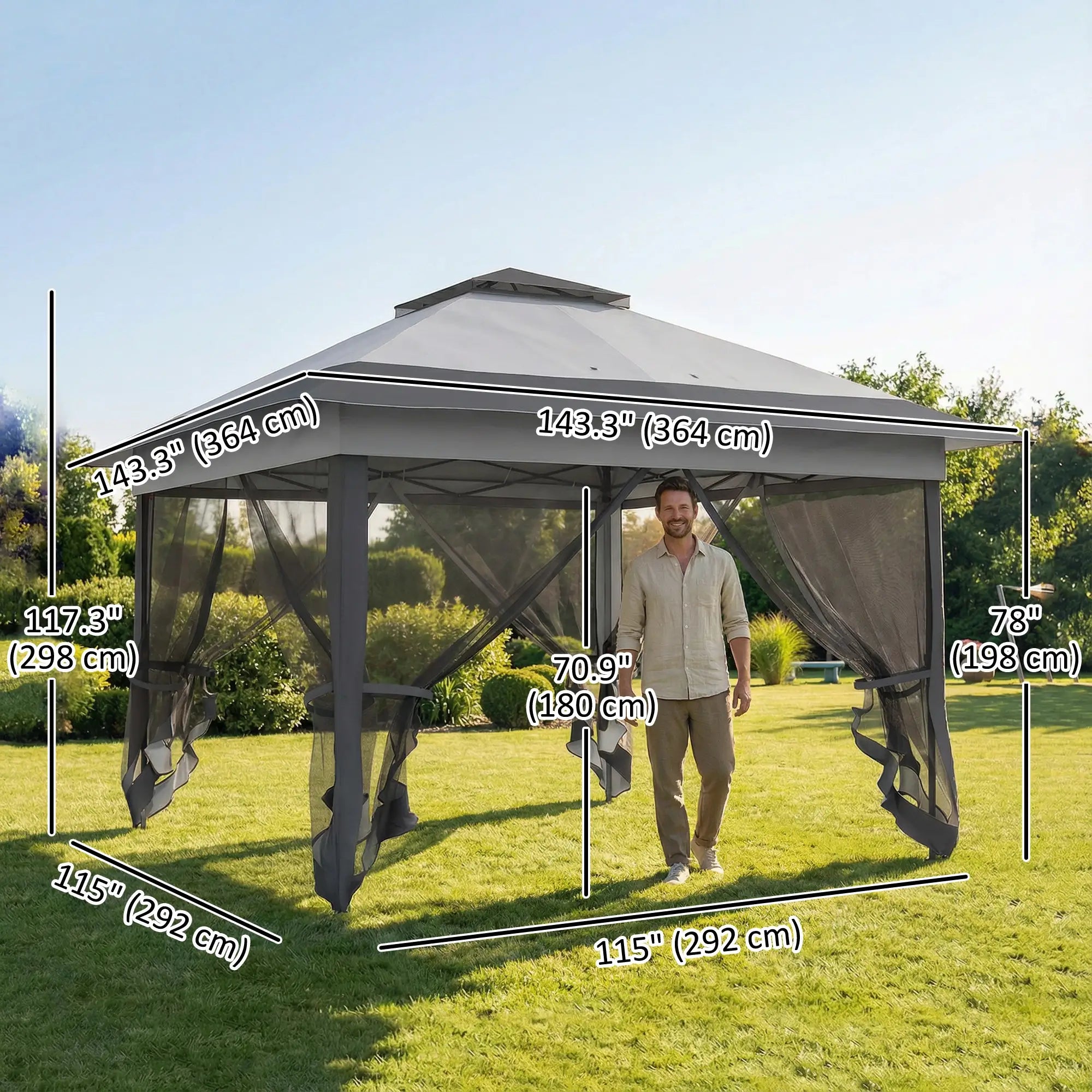 12' x 12' Foldable Pop-Up Party Tent, Instant Canopy Sun Shade Gazebo Pop Up Canopies at Gallery Canada