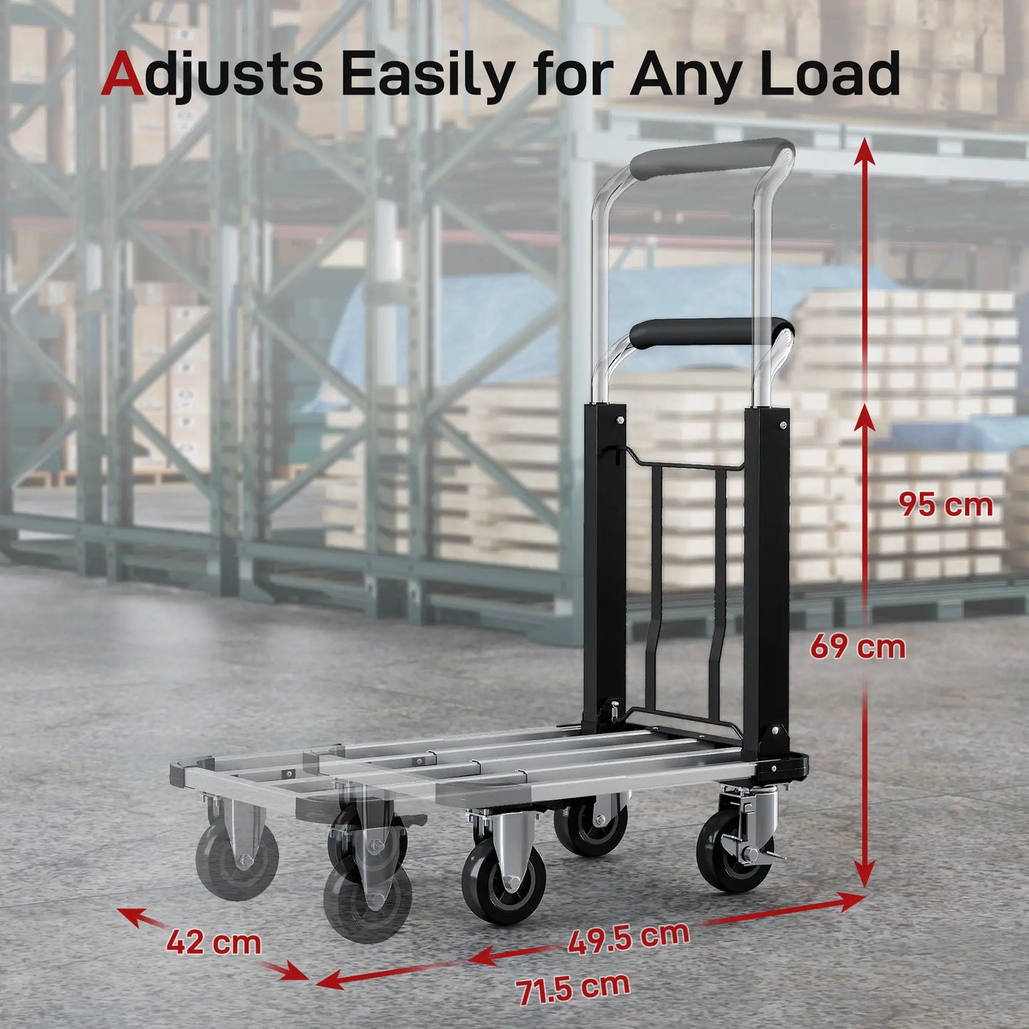 330 lbs Heavy Duty Hand Truck, Folding Trolley, Dolly, Silver and Black Folding Hand Trucks at Gallery Canada