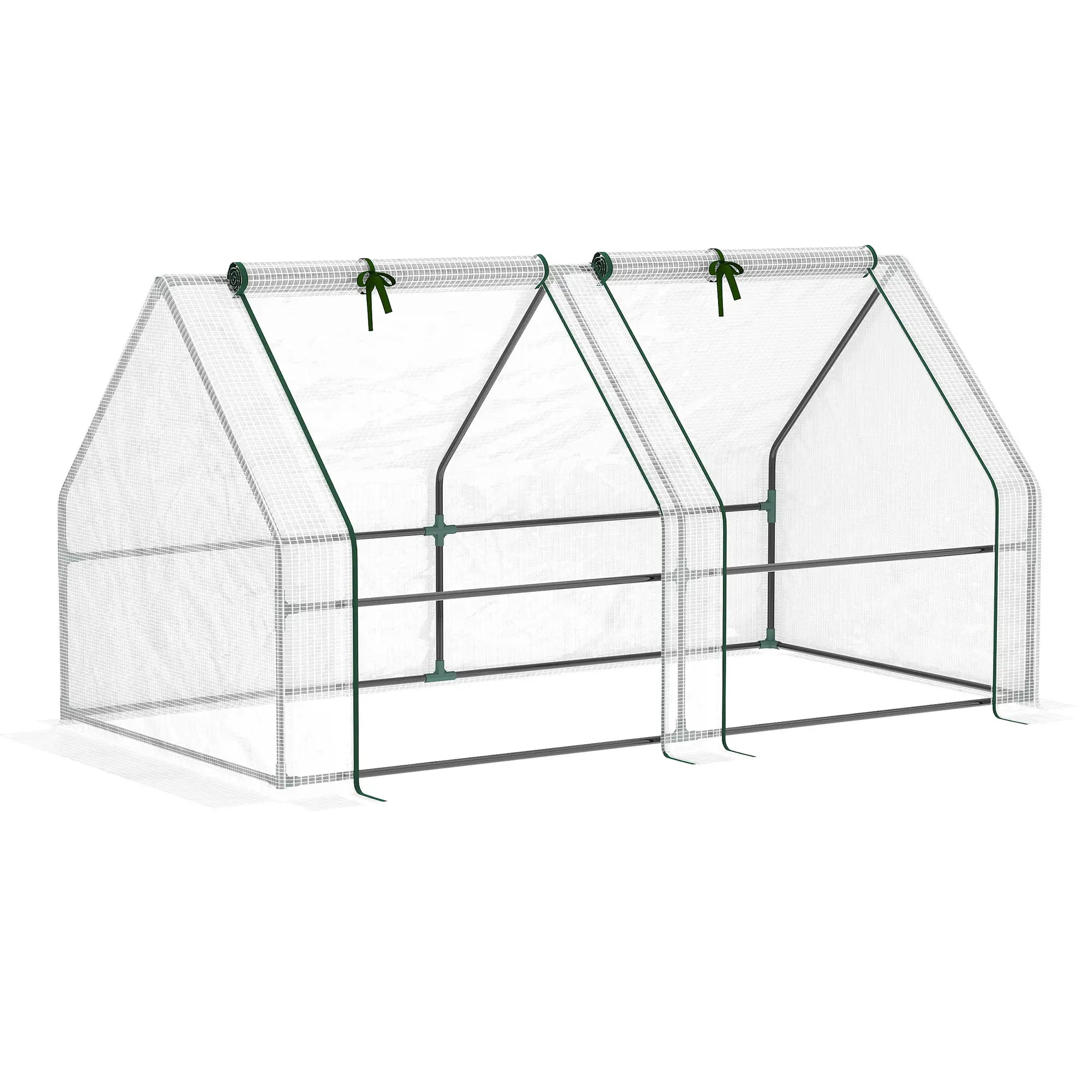 6' x 3' x 3' Portable Tunnel Greenhouse, Large Zipper Doors, Water UV PE Cover, White Mini Greenhouses Translucent White at Gallery Canada