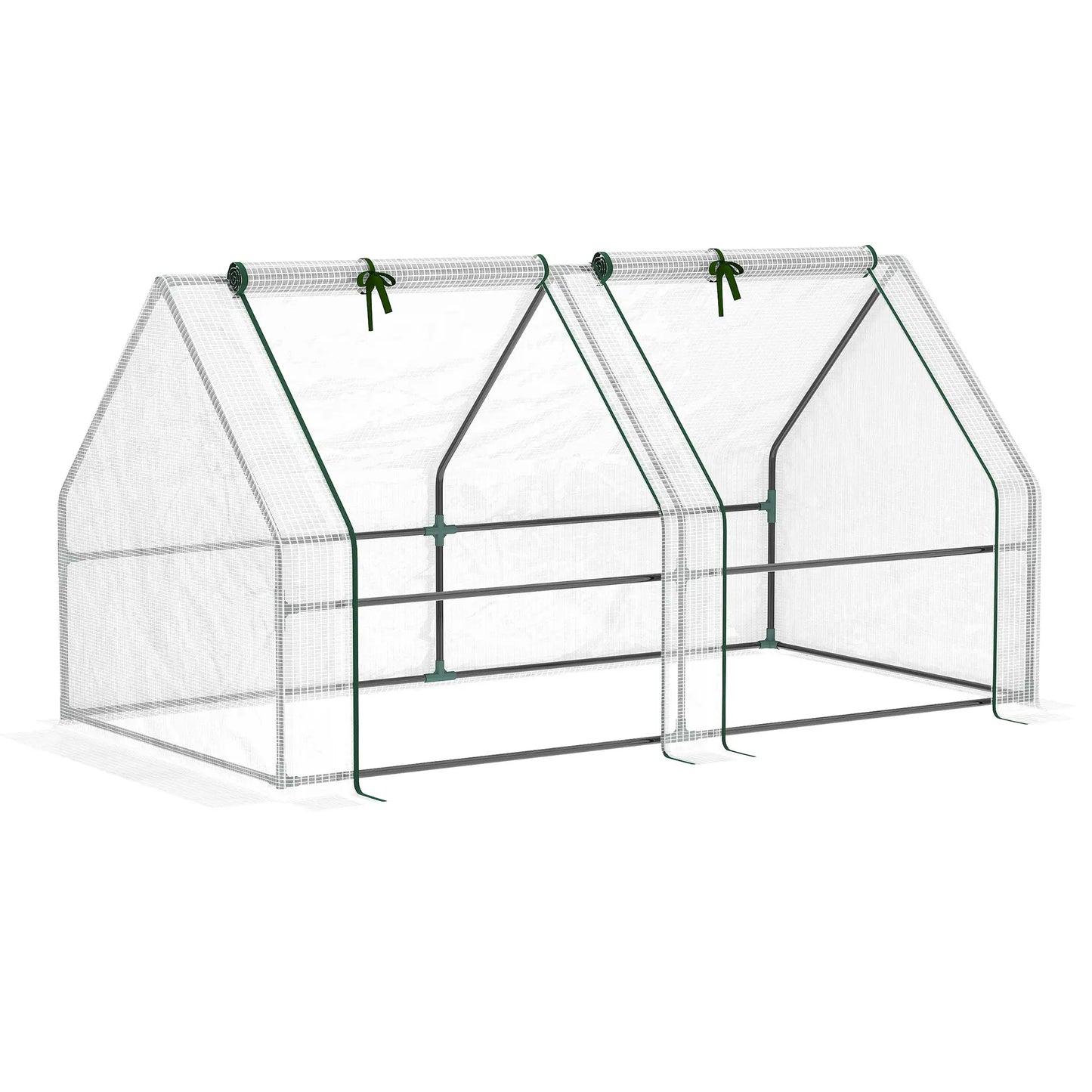 6' x 3' x 3' Portable Tunnel Greenhouse, Large Zipper Doors, Water UV PE Cover, White Mini Greenhouses Translucent White at Gallery Canada
