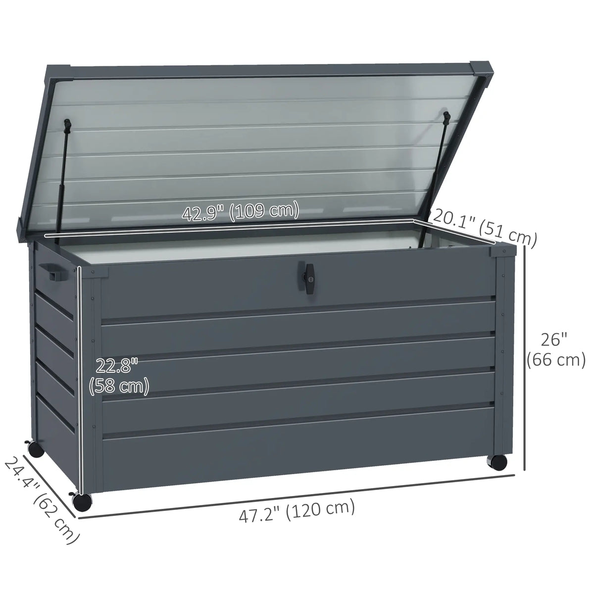 82 Gallon Garden Storage Box, Waterproof, Dark Grey Patio Storage Boxes at Gallery Canada