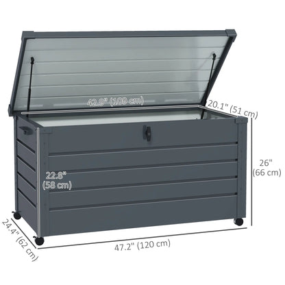 82 Gallon Garden Storage Box, Waterproof, Dark Grey Patio Storage Boxes at Gallery Canada