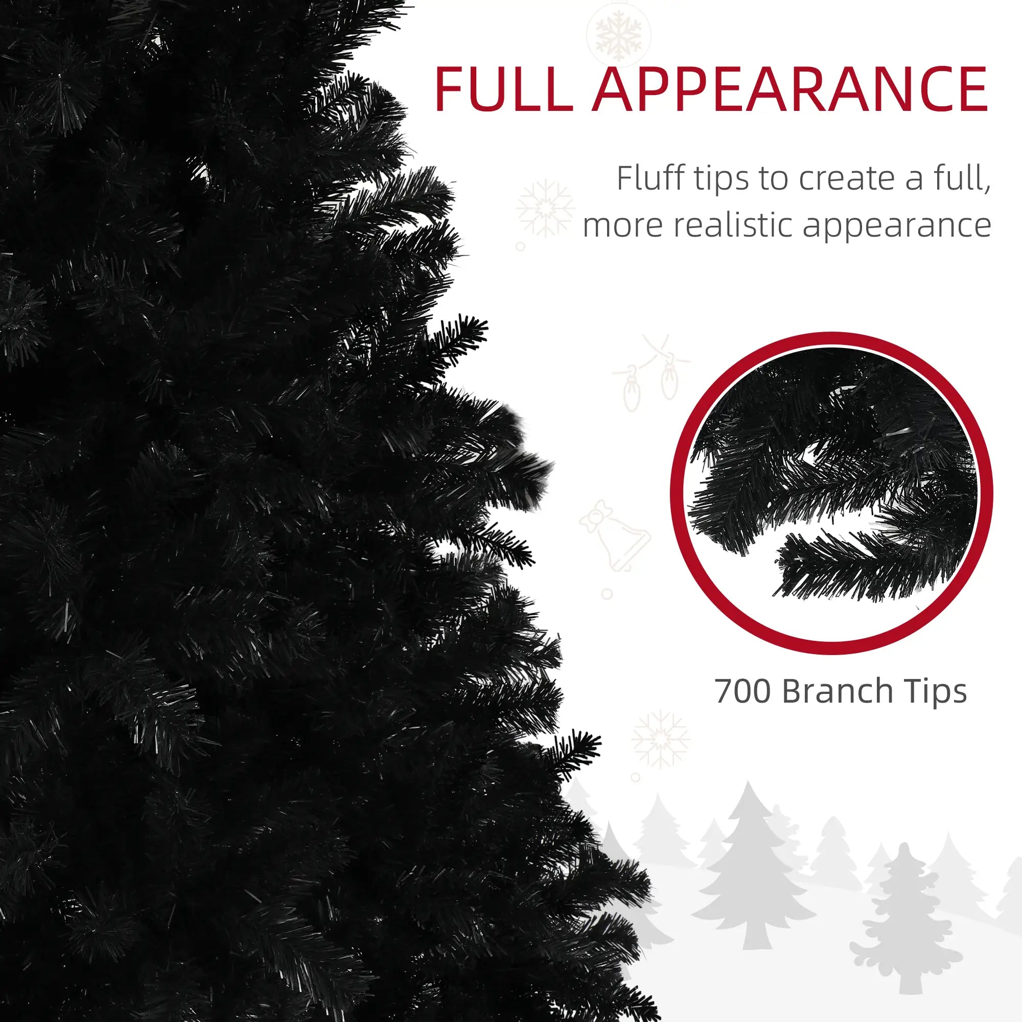 5ft Artificial Christmas Tree, Auto Open, Steel Base, Black Artificial Christmas Trees at Gallery Canada