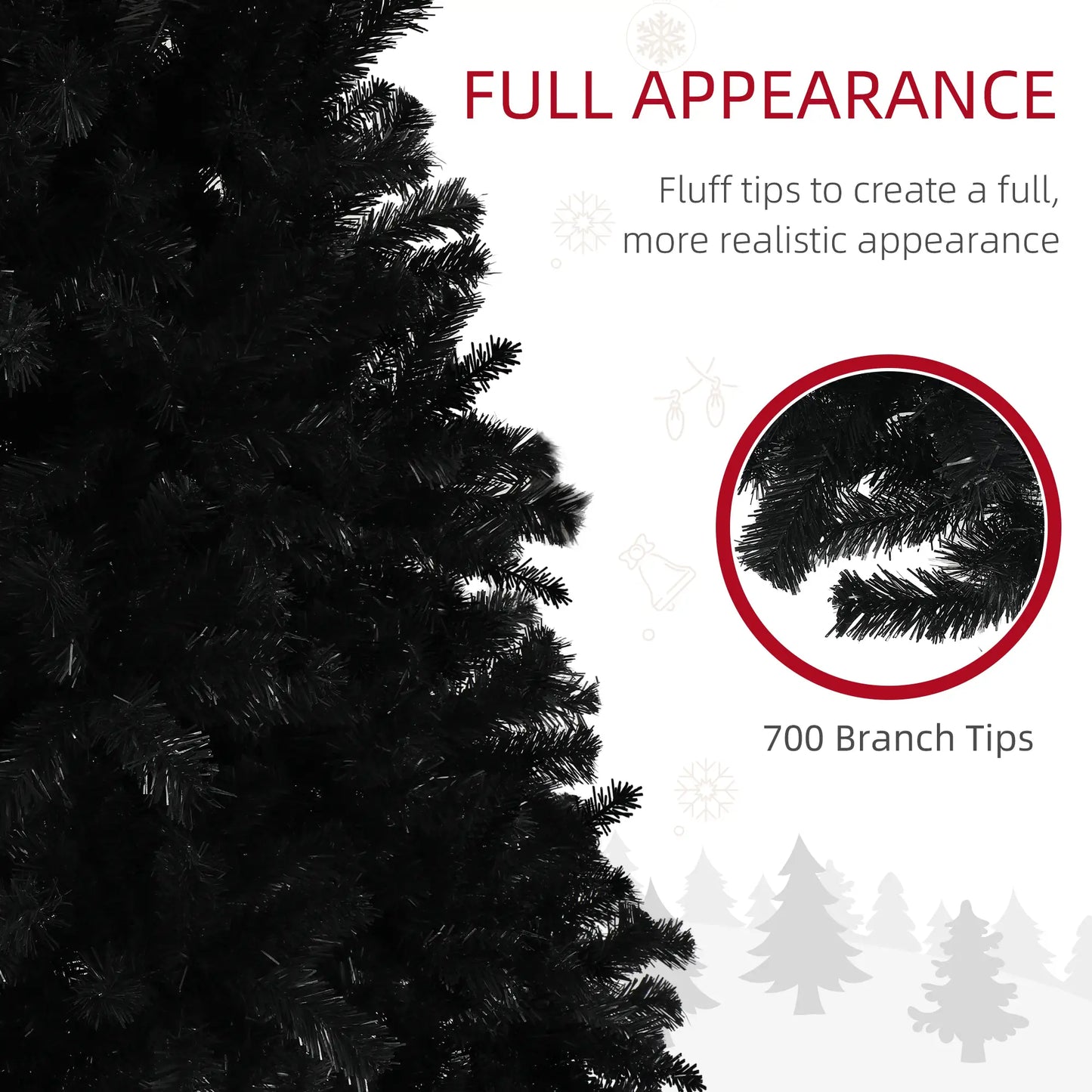 5ft Artificial Christmas Tree, Auto Open, Steel Base, Black Artificial Christmas Trees at Gallery Canada