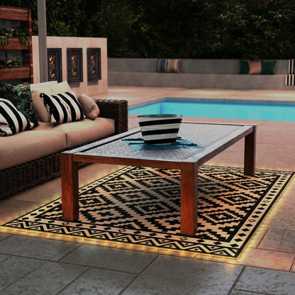 Reversible Plastic Straw Rug, LED Lights, 12' x 9' Outdoor Reversible Rugs at Gallery Canada