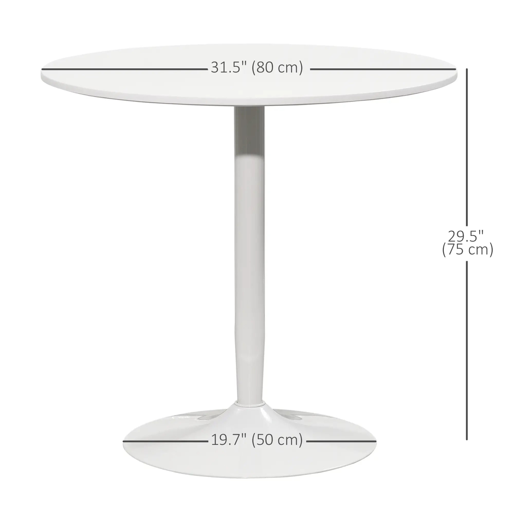 Modern Kitchen Table For 2, Round Dining Table With Steel Base, White Dining Tables at Gallery Canada